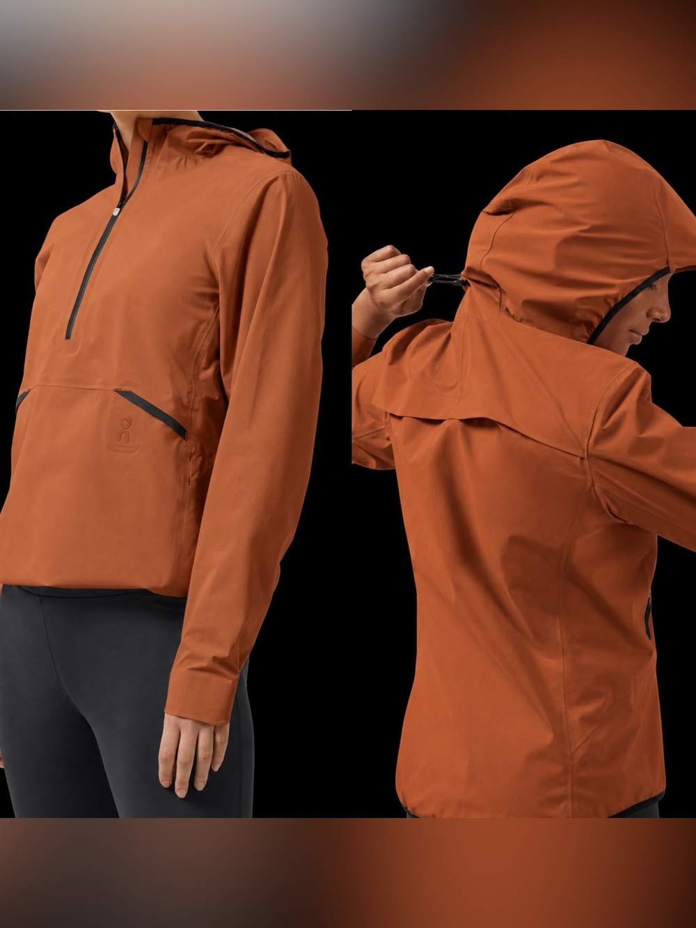 ON Running women’s waterproof Hooded Swiss Anorak Jacket Pullover S